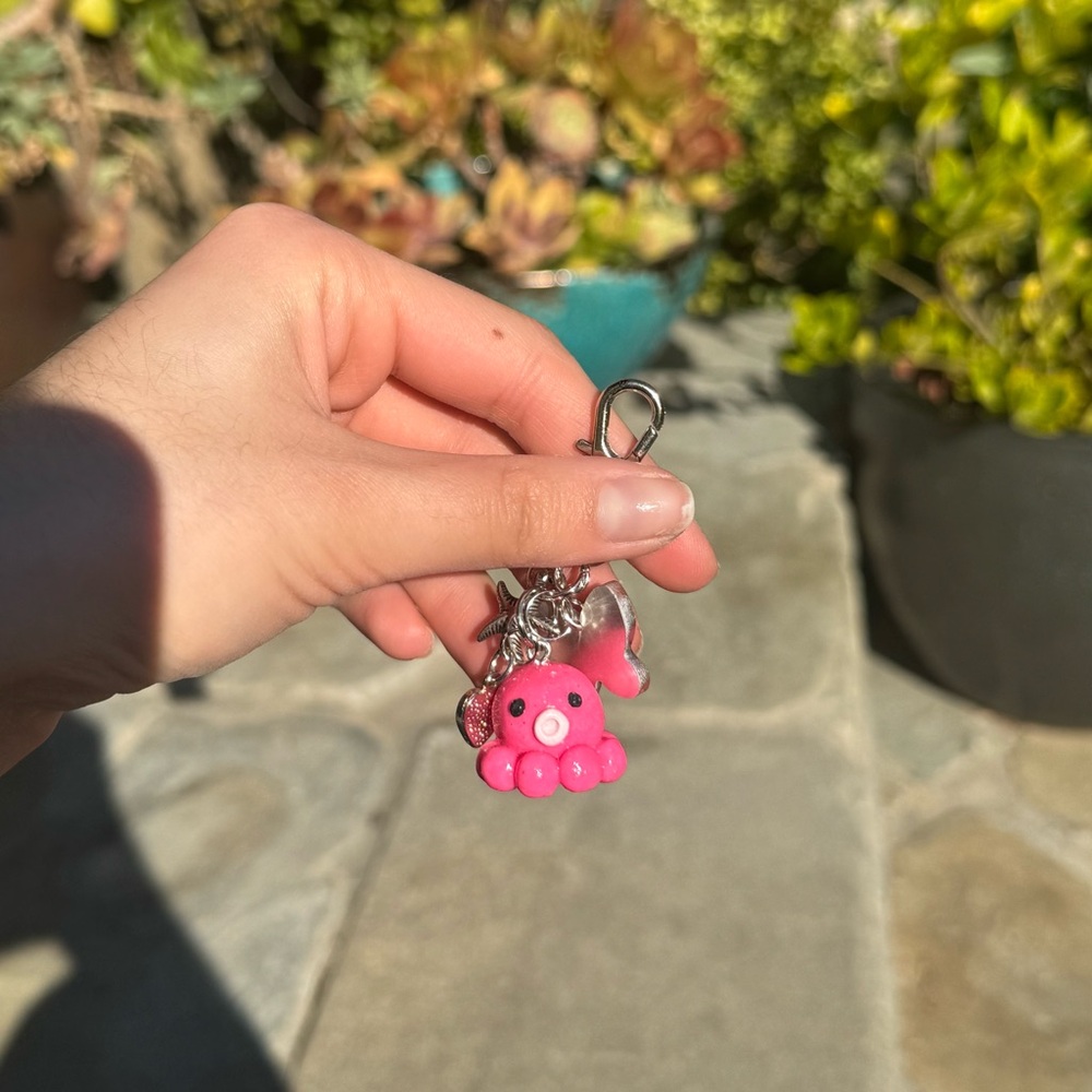 Pink Octopus Pet Charm